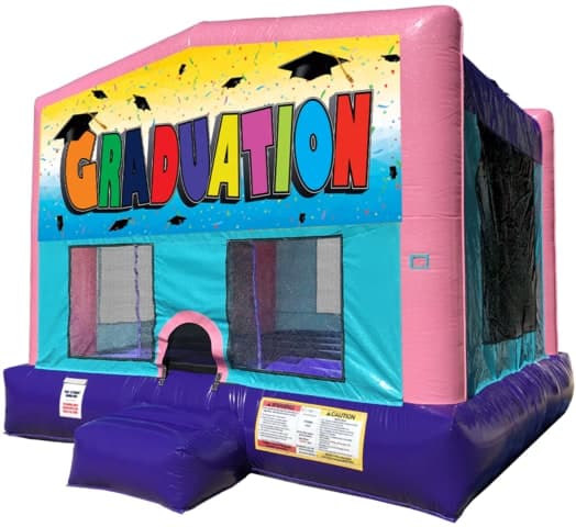 Graduation Kids Bouncer w/ Hoop - Sparkly Pink Edition