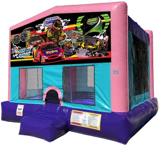 Stock Car Racing Bouncer - Sparkly Pink Edition