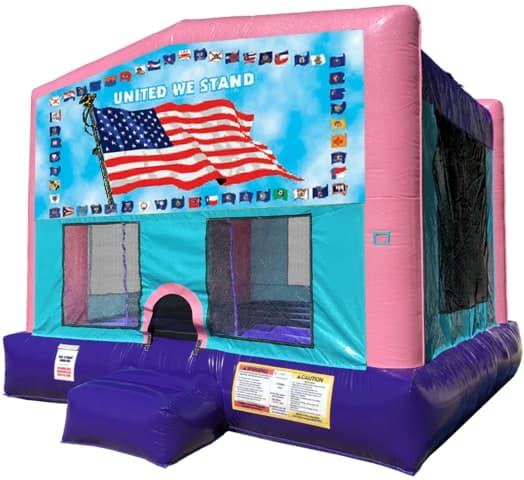 United We Stand Bouncer (Flag) w/ Hoop - Sparkly Pink Edition