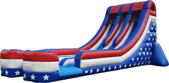 18' Stars & Stripes Double Lane Water Slide